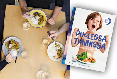 Outi Väisänen, Riikka Kantinkoski: Samasta padasta 2.0, Puolessa tunnissa, Lapsiperheen superhelpot lempparit. 207 s., Readme.fi