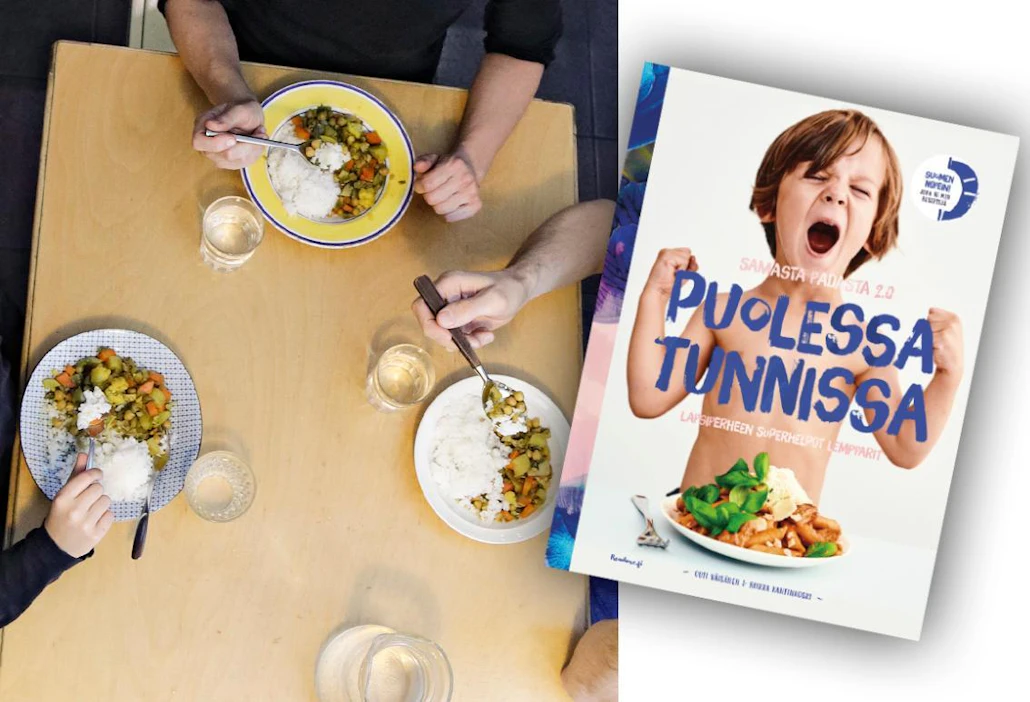 Outi Väisänen, Riikka Kantinkoski: Samasta padasta 2.0, Puolessa tunnissa, Lapsiperheen superhelpot lempparit. 207 s., Readme.fi