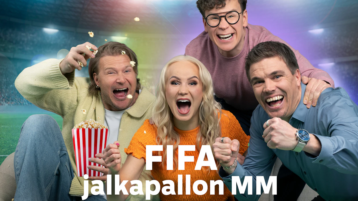 Ylen kisatiimiin kuuluvat Paulus Arajuuri (vas.), Anni Jämsä, Riku Salminen ja Erkka V. Lehtola.