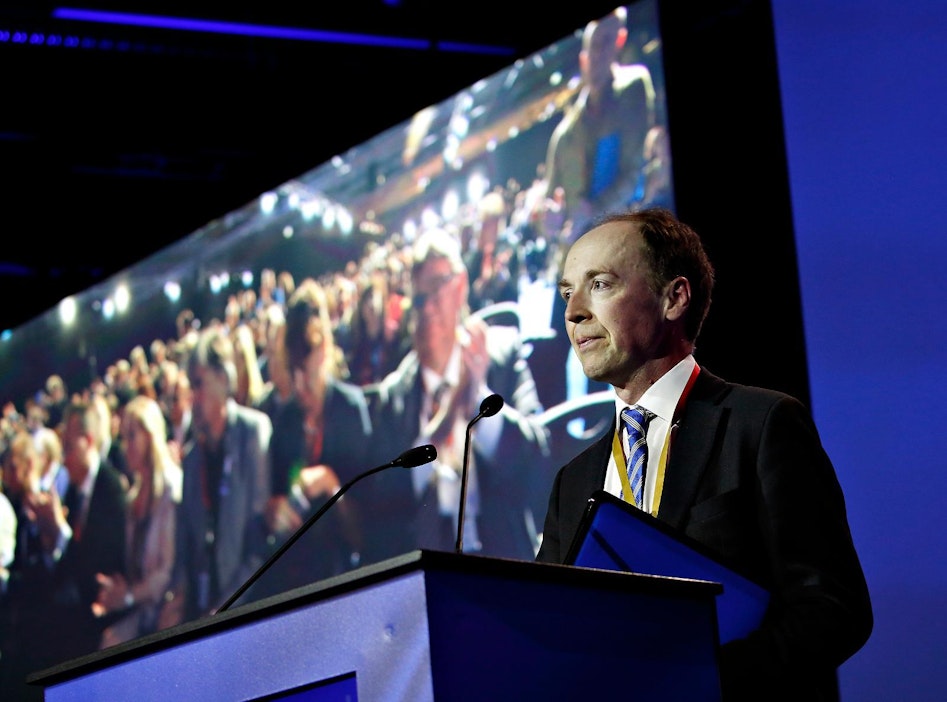 Jussi Halla-aho valittiin perussuomalaisten puheenjohtajaksi vuonna 2017.