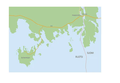 Seittenkari sijaitsee lähellä Suomen rajaa.