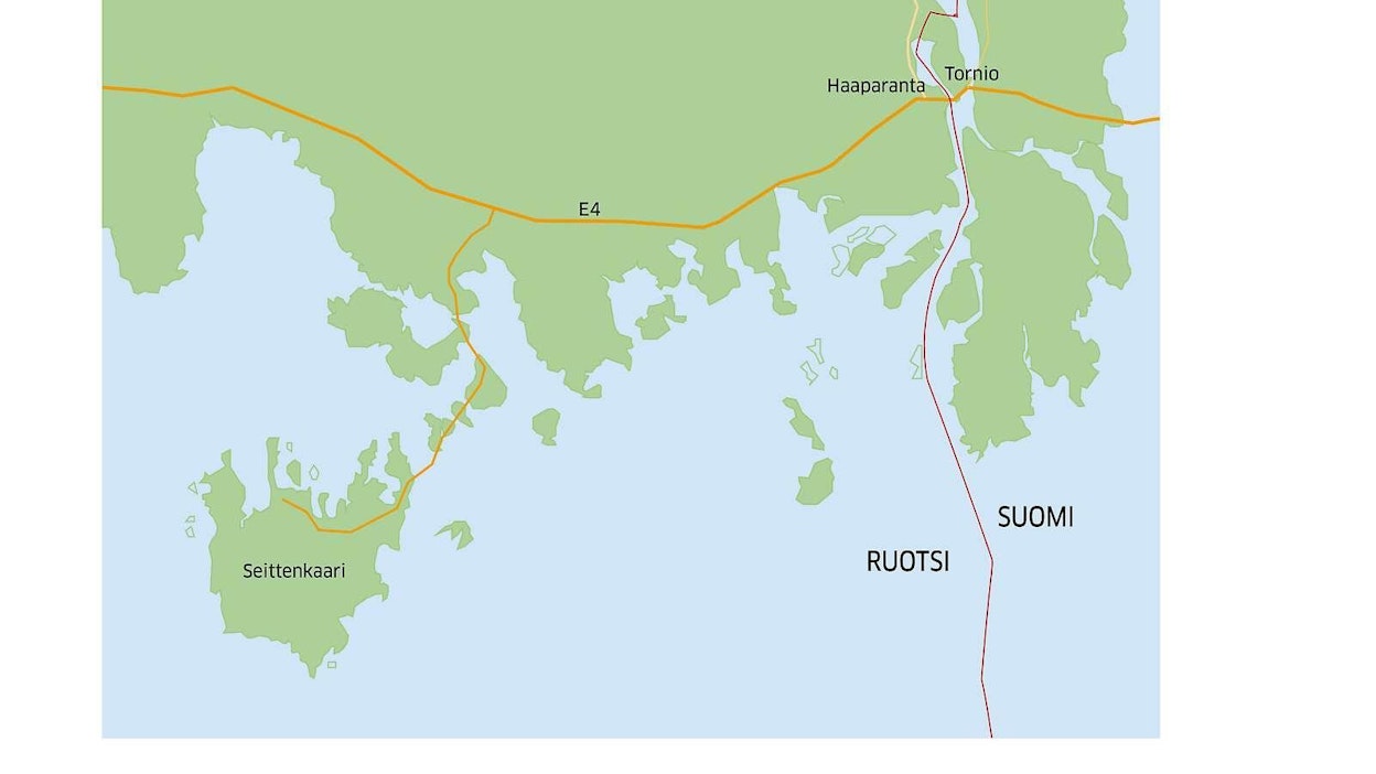 Seittenkari sijaitsee lähellä Suomen rajaa.