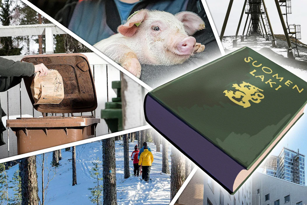 Ensi vuonna on tarkoitus uudistaa useita keskeisiä lakeja, jotka koskevat muiden muassa jätteiden kierrätystä, eläinsuojelua, luonnonsuojelua, kaivoksia, lunastuksia sekä maankäyttöä ja rakentamista.