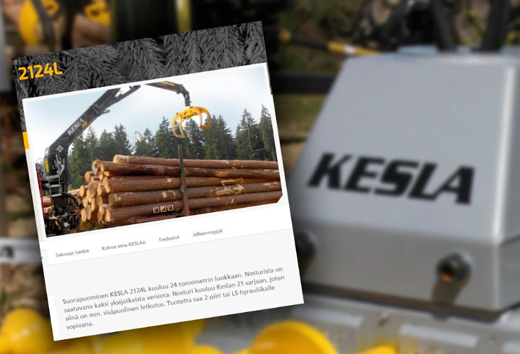2124L -nosturi kehitettiin Kesla GmbH:lle Keski-Euroopan pitkäpuukuljetusmarkkinan käsittelytarpeisiin vuosien 2012-13 aikana.