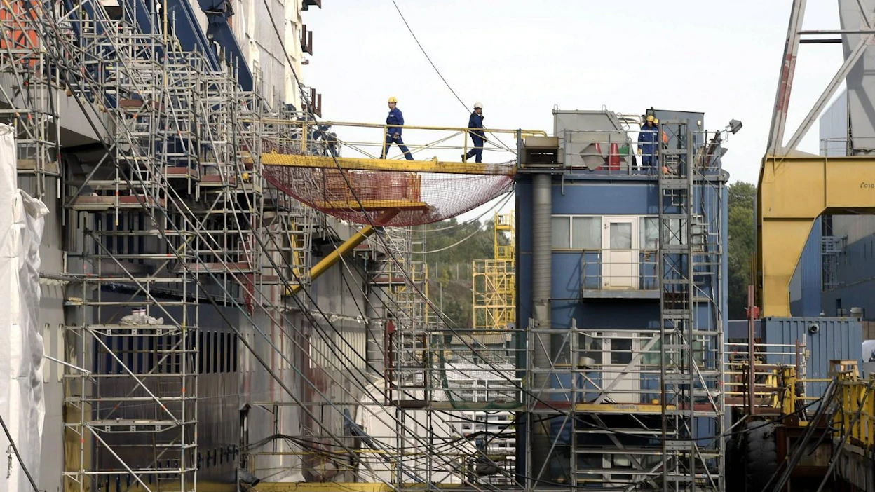 Metalliteollisuuden kasvua vauhdittivat erityisesti telakkateollisuuden isot tilaukset. LEHTIKUVA / JUSSI NUKARI