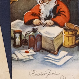 1950-luvun suomalaisissa joulukorteissa oli omanlaisensa maalauksellinen tunnelma.