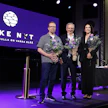 Liike Nytin puheenjohtajisto. Vasemmalta oikealle Petteri Summanen, Harry Harkimo ja Heidi Sukari.