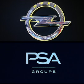Peugeot&apos;n ja Citroenin valmistaja PSA saisi haltuunsa Opelin ja Vauxhallin tuotemerkit. LEHTIKUVA/AFP
