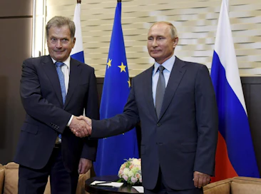 Venäjän presidentti Vladimir Putin saapuu Suomeen ensi viikon keskiviikkona. Niinistö ja Putin keskustelevat maiden suhteiden lisäksi kansainvälisistä kysymyksistä ja illallistavat Suomenlinnassa. LEHTIKUVA / MARKKU ULANDER