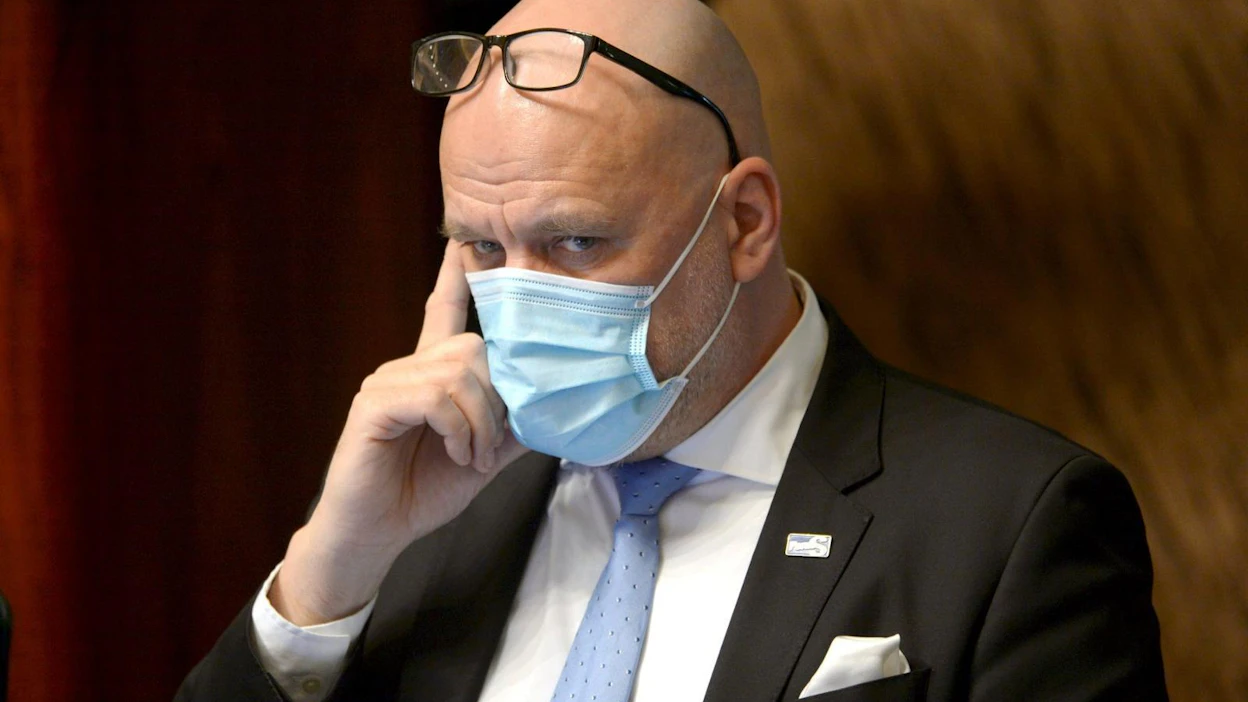 Mauri Peltokangas on ehdolla perussuomalaisten puheenjohtajistoon viikonlopun puoluekokouksessa. LEHTIKUVA / MIKKO STIG