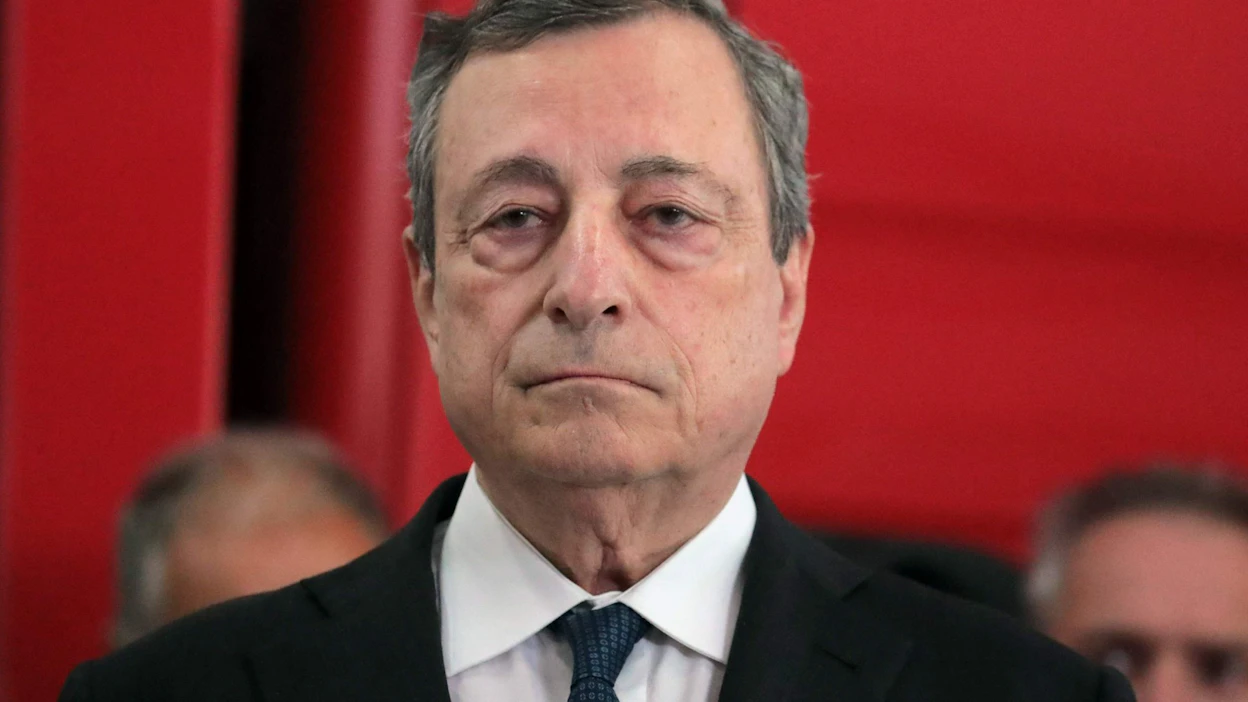 Italian pääministeri Mario Draghi on kertonut aikovansa erota vielä tämän illan aikana. LEHTIKUVA/AFP.
