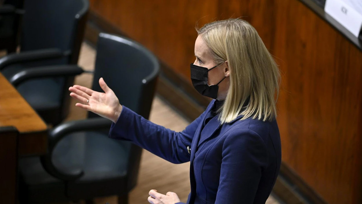 Purran mukaan perussuomalaiset ei hyväksy Suomelle haitallisen maahanmuuton lisäämistä eikä hallituksen esittämiä maahanmuuttopolitiikan lievennyksiä. LEHTIKUVA / MARKKU ULANDER