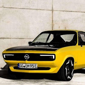 Opelin sähkö-Manta on säilyttänyt esikuvansa kuosin.