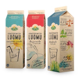Uuden maitotölkin käyttöominaisuudet ovat yhtä hyvät kuin ennenkin ja uusi pakkaus voidaan kierrättää samalla tavalla kuin perinteinen maitopakkaus.