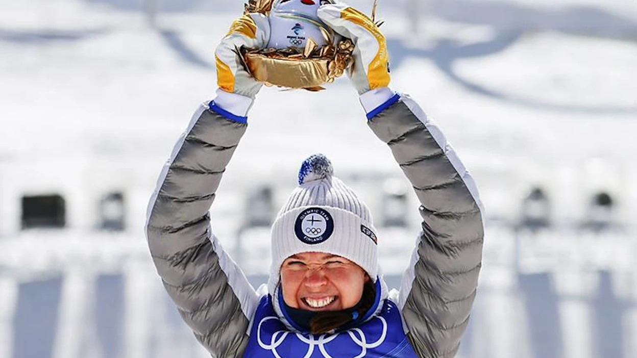 Kerttu Niskanen voitti pronssia olympialaisten päätösmatkalla.
