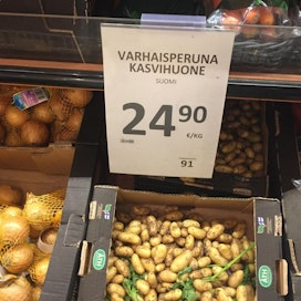 Perunaa myynnissä Helsingin Itäkeskuksen Prismassa.