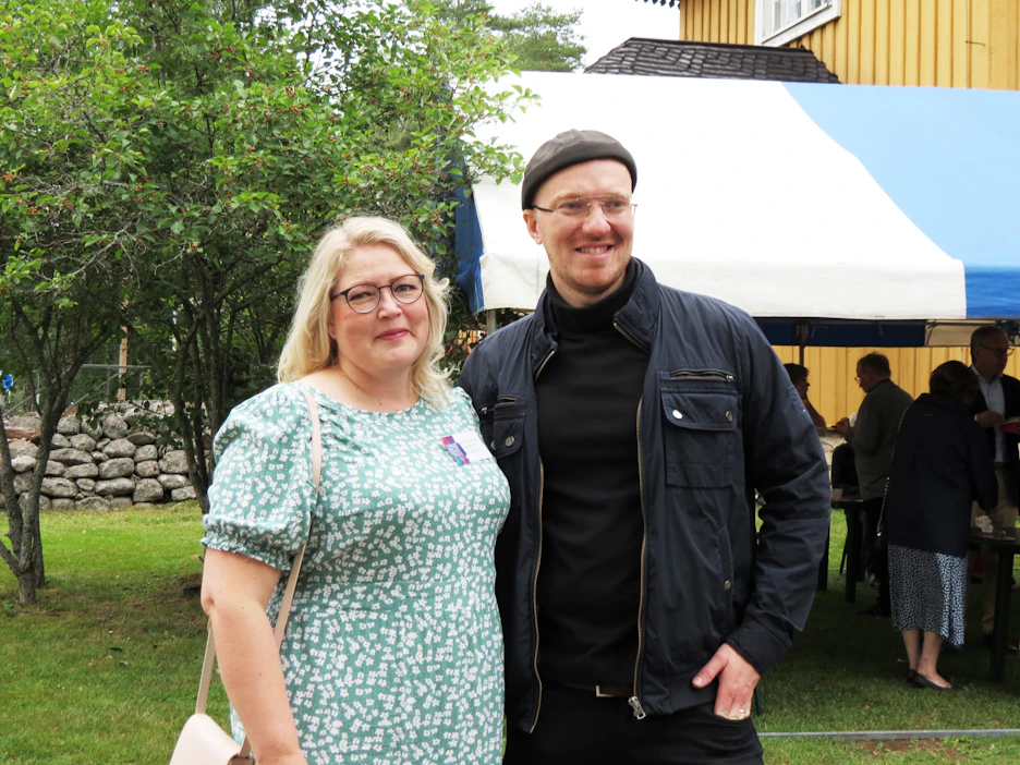 Lemin musiikkijuhlien tuleva johtajakaksikko, toiminnanjohtaja Karoliina Junno-Huikari ja taiteellinen johtaja Jussi Vänttinen.
