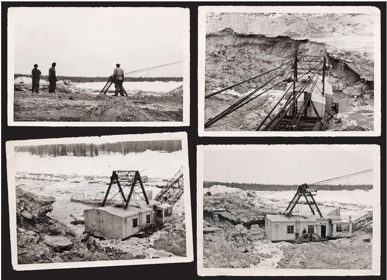 Emäjoen työmaalla Bucyrus Erie W200 valui pengersortuman mukana jokeen talvella 1960. Koneen esiinkaivaminen kesti pari kuukautta. Aluksi Bucyrus 54:llä tehtiin pato koneen ympärille, minkä jälkeen vesi pumpattiin pois. Sen jälkeen Bucyrus kaivoi niin läheltä kuin pystyi ja miehet lisää lapioilla. Puskukoneella tehtiin monttuun johtava luiska. Lähellä oli valtion metsää, josta kaadettiin mäntytukkeja luiskan tukevoittamiseksi. Luiskaa pitkin W200 sitten lopulta käveli kuivalle maalle. Joen yli tehtiin myös tukeista silta, jotta siitä pystyttiin kulkemaan yli.