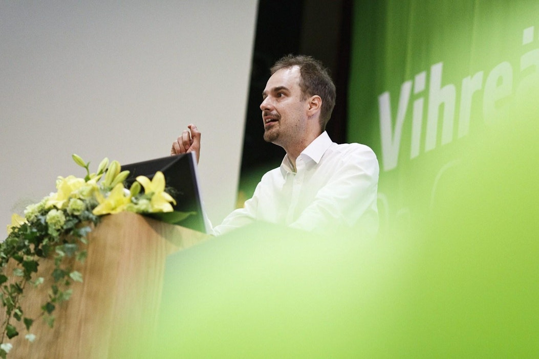 Puoluesihteerinä jatkaa Lasse Miettinen. LEHTIKUVA / RONI REKOMAA