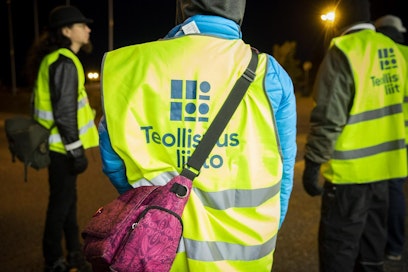 Teollisuusliiton lakkovahdeilla on jälleen puuhaa. Lehtikuva / Roni Lehti