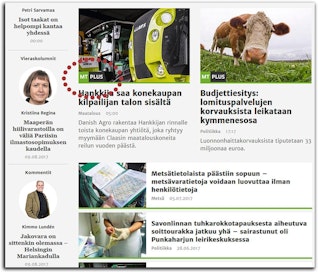 MT Plus -jutut tunnistaa etusivulla kuvan päällä olevasta logosta.