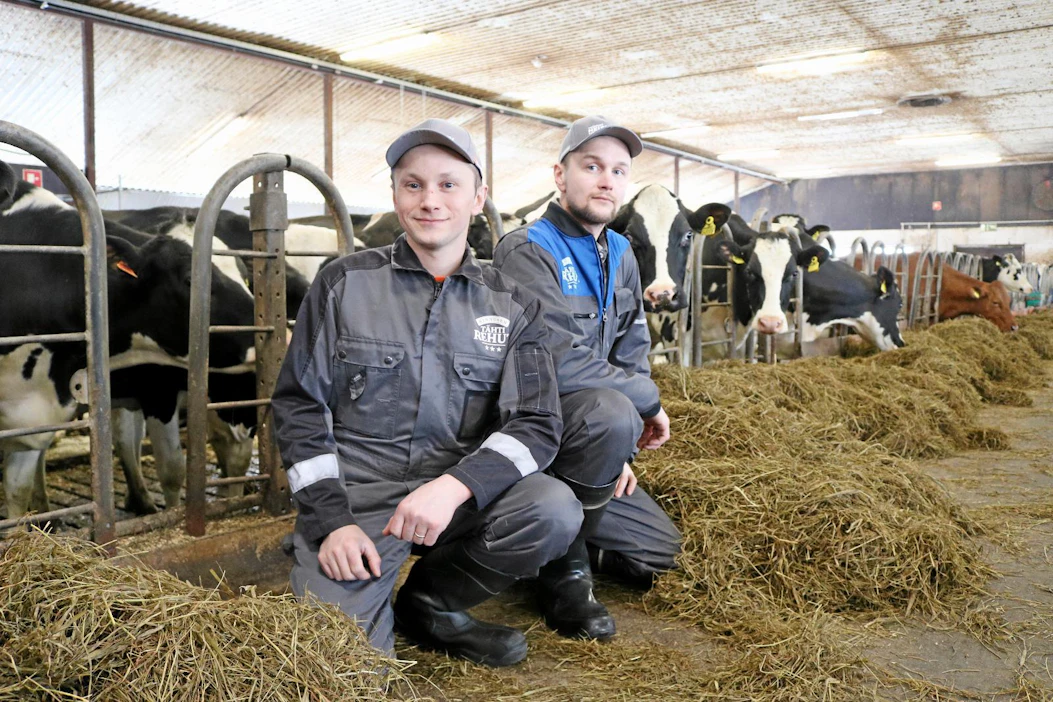 Heiskasen veljekset, Mikko (vas.) ja Lassi perustivat maatalousyhtymän ja ottivat kotitilan nimiinsä kuusi vuotta sitten. Tilaa on kehitetty ripeään tahtiin, joista tuorein siirto on karjan siirtäminen vuokranavettaan.