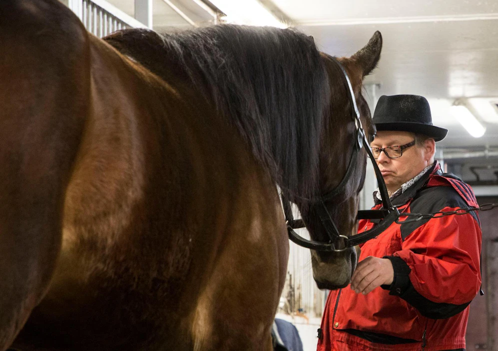 Juhana Vartiainen kritisoi keväällä 2018 raviurheilun saamia tukia. Hän pääsi kommenttiensa jälkeen tutustumaan ravitalliin.