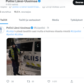Kuvakaappaus Lohjan poliisin twitter-tililtä.