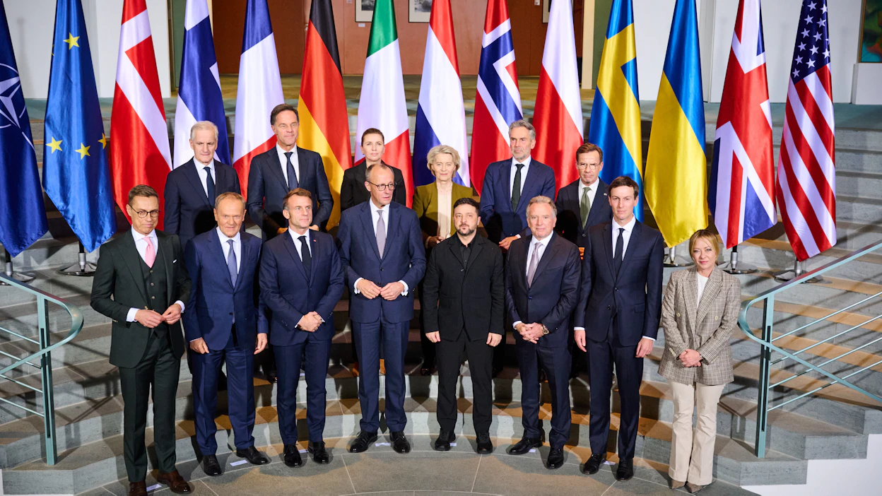 Ukrainan presidentti Volodymyr Zelenskyi tapasi valtionpäämiehiä Berliinissä 15.12.