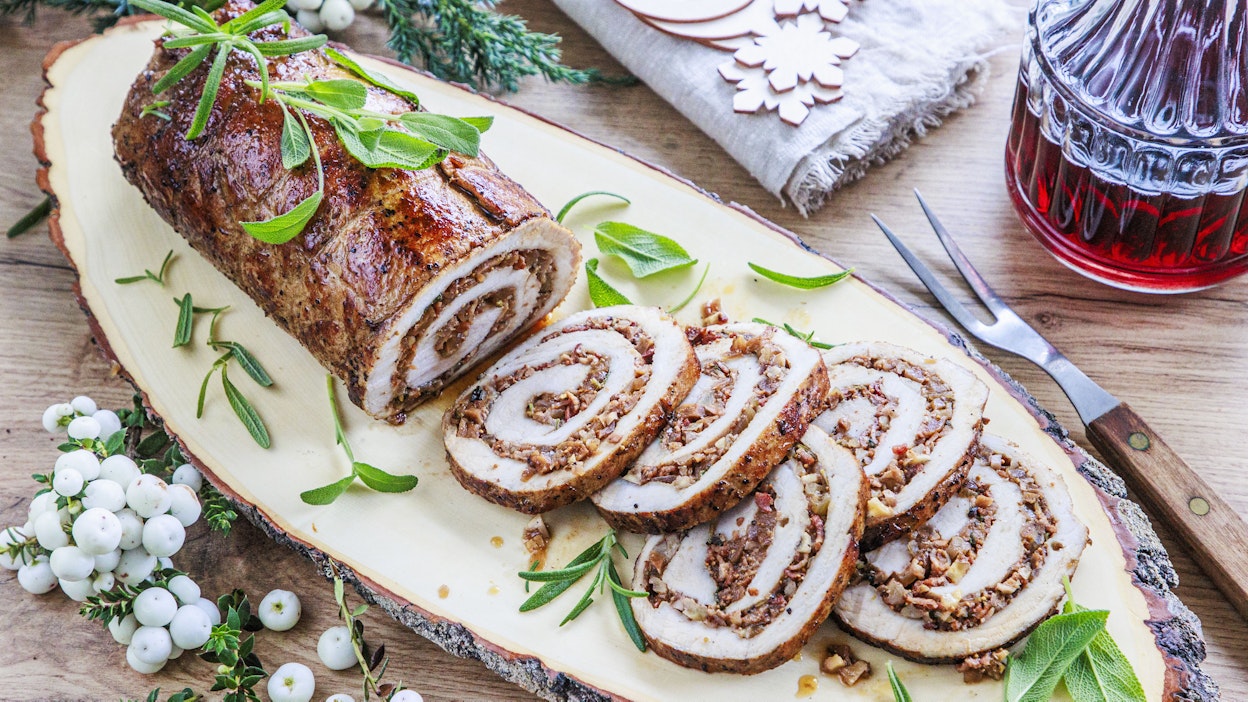 Porsaan ulkofileestä valmistettu rulla on täynnä makua.