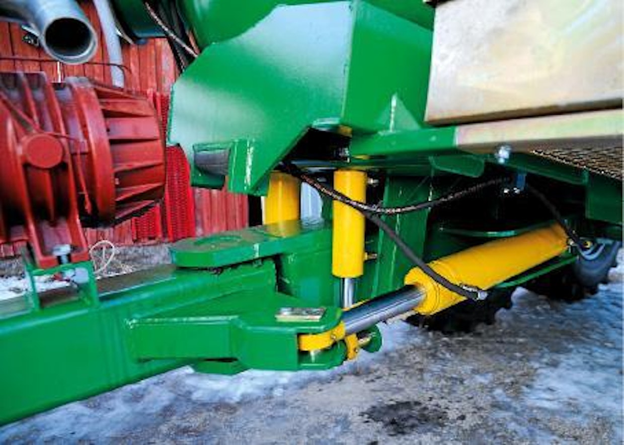 Aisan kääntö ja kippisylinteri toimivat hydraulisesti.