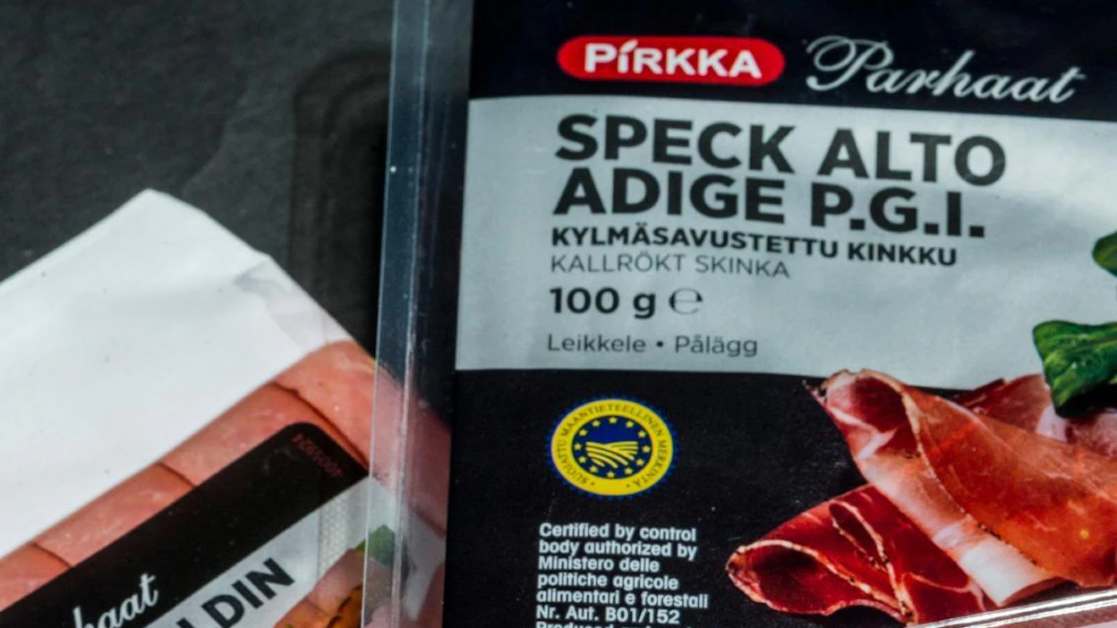 EU:ssa elintarvikkeiden nimisuojaus on yleisempää kuin meillä. Suojauksen tunnistaa ympyränmuotoisesta merkistä.