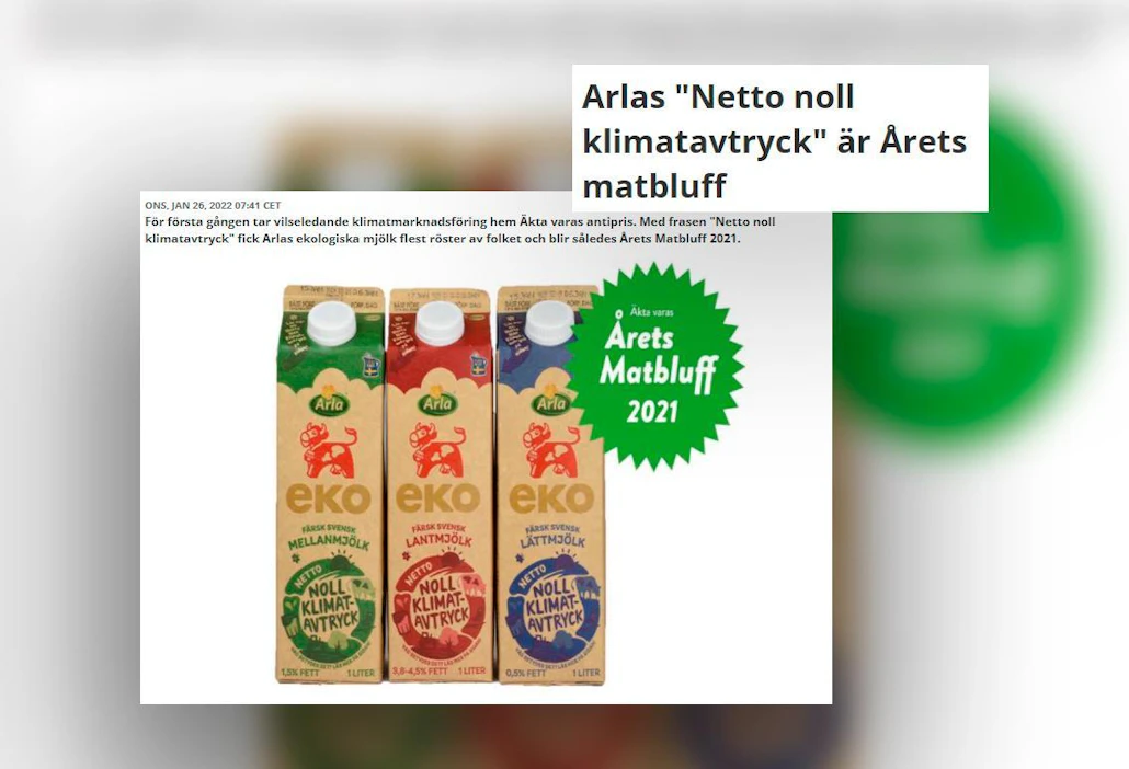 Luomumaitojen logosta saattaa saada käsityksen, ettei maidontuotanto vaikuta lainkaan ilmastoon.