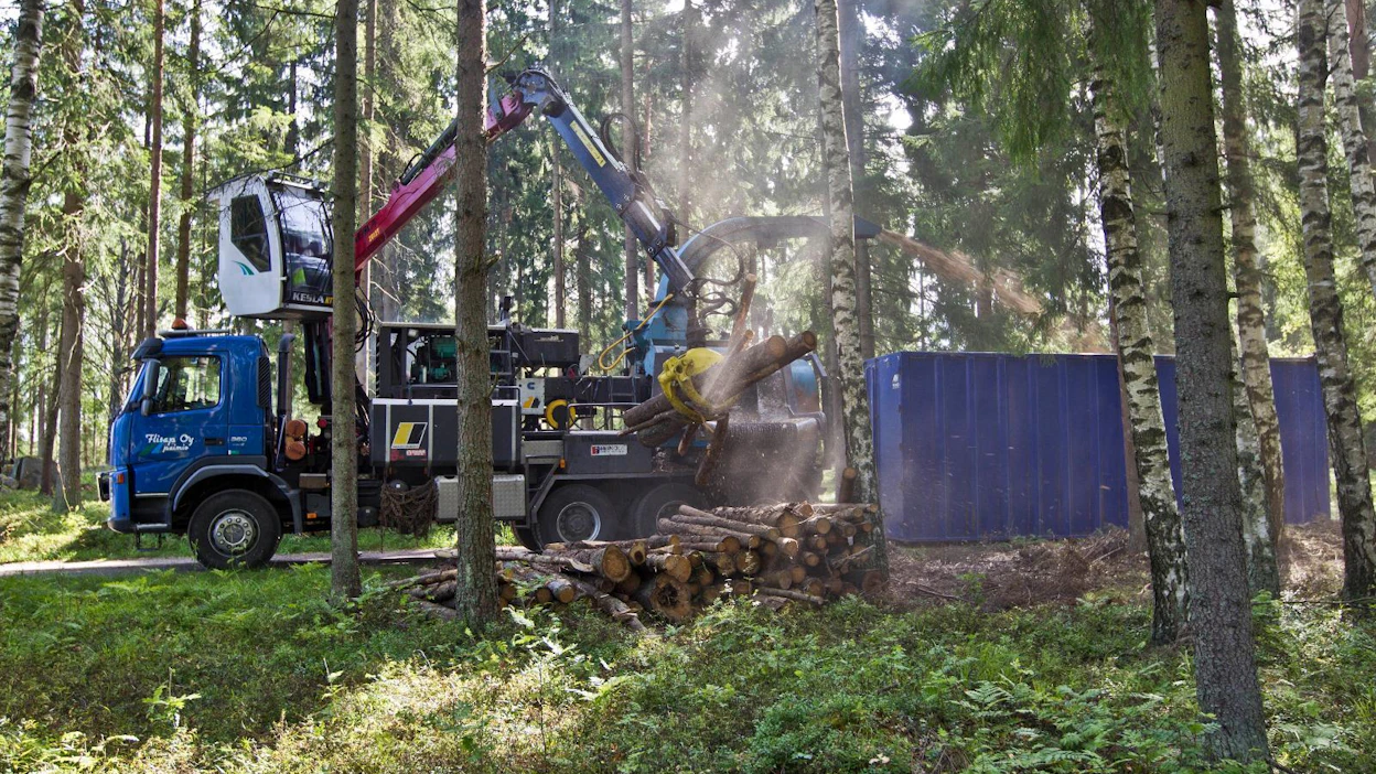 Energiapuun korjuu kasvoi viime vuonna 1,1 miljoonalla kuutiometrillä.