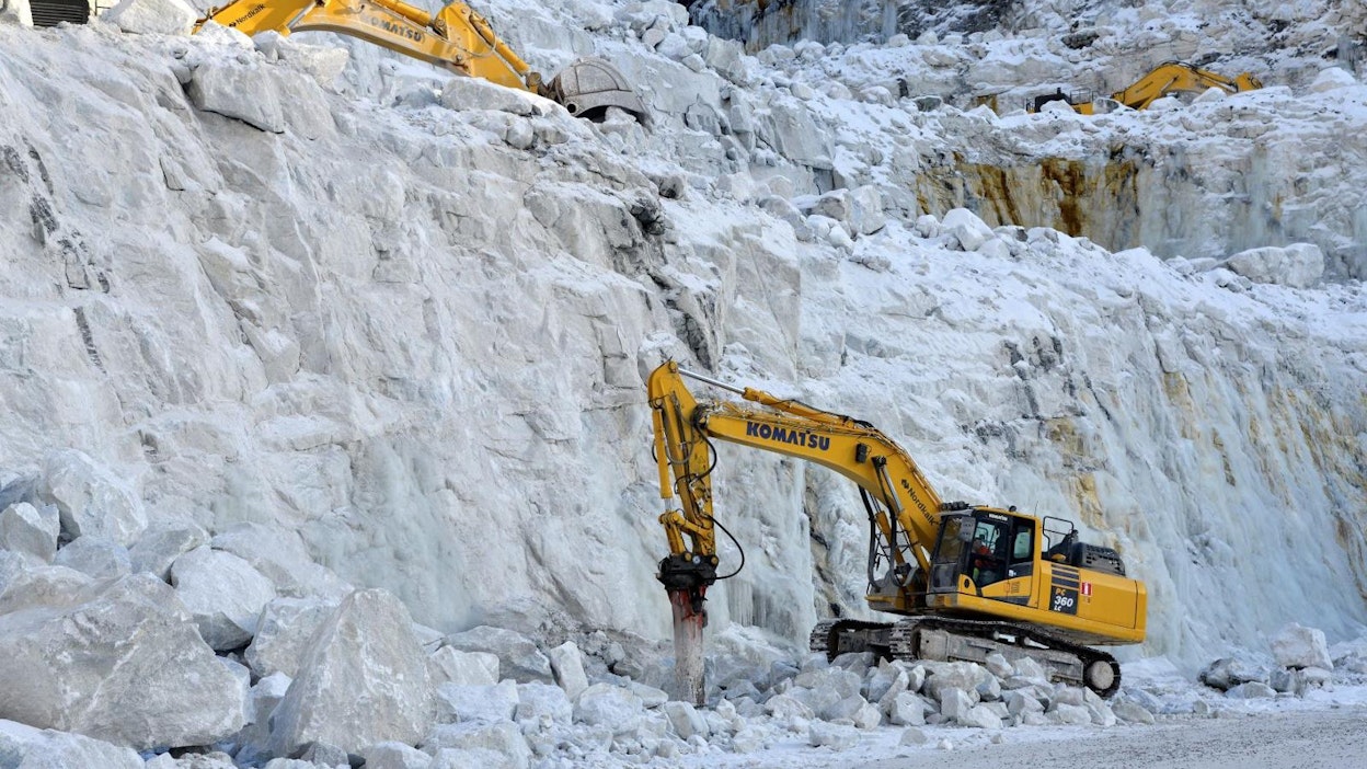 Nordkalkin kalkkikivilouhos Lappeenrannassa.