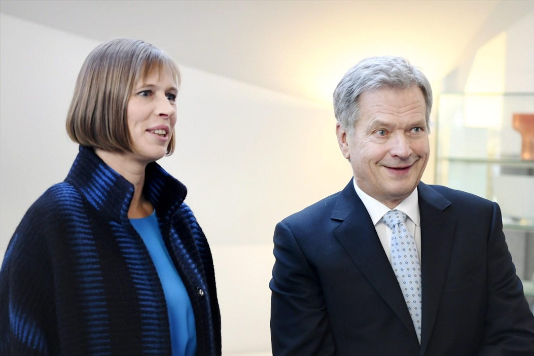 Niinistö keskusteli Viron uuden presidentin Kerstin Kaljulaidin kanssa. Lehtikuva / Jussi Nukari