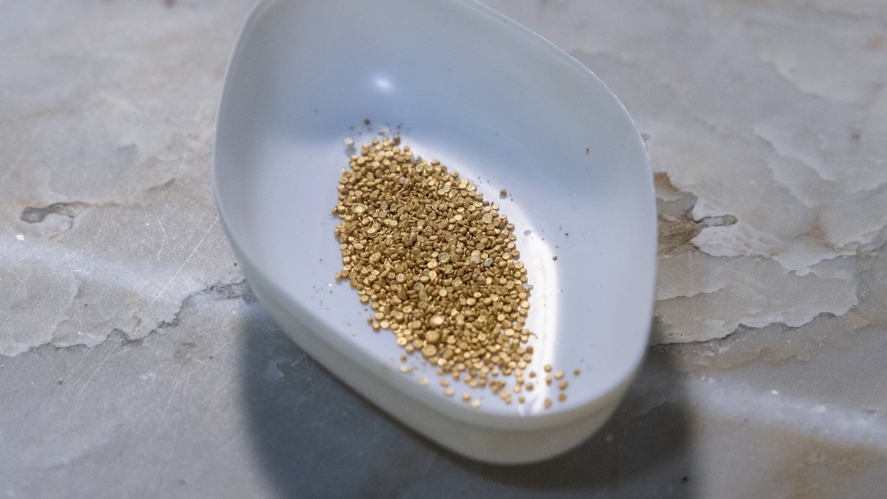 Ilomantsin Pampalon kaivoksen kultarikastetta.