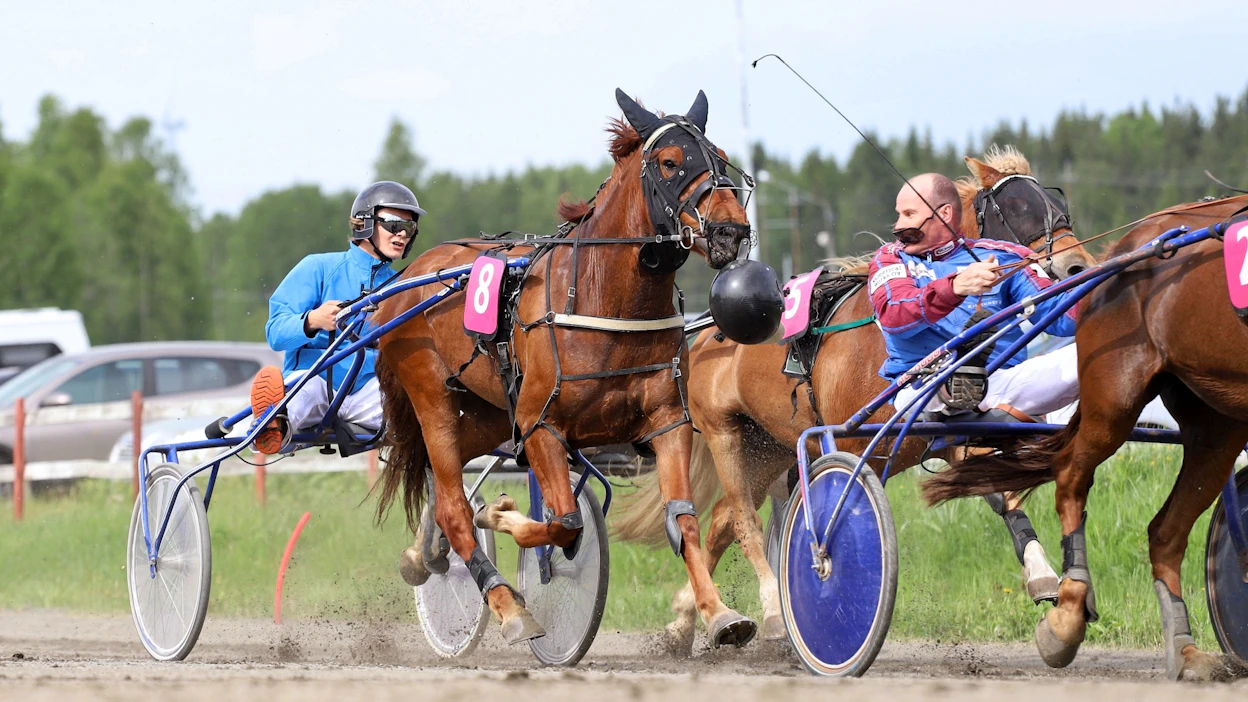 Timo Mäkäräisen kypärä jäi kiinni Humanderin pullarinverkoon. Vaarallisesta tilanteesta selvittiin säikähdyksellä. Timo Mäkäräinen voitti vielä lähdön Varjohehkun kanssa.
