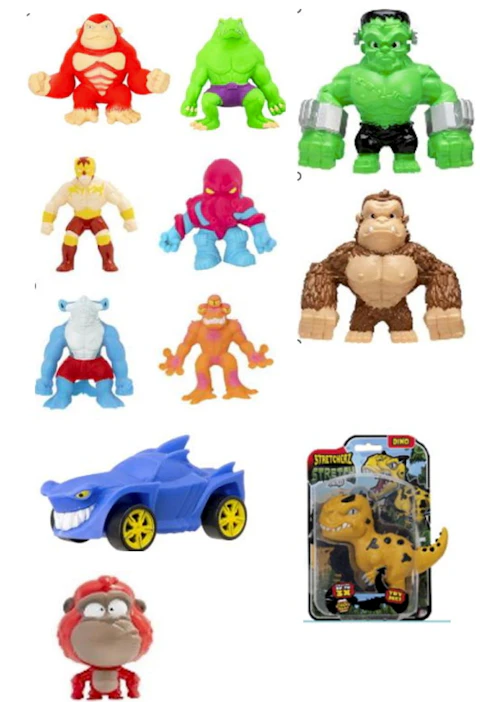 Figuurit muistuttavat muun muassa värikkäitä dinosauruksia, eläimiä, supersankareita ja autoja. TOKMANNI GROUP / LEHTIKUVA.