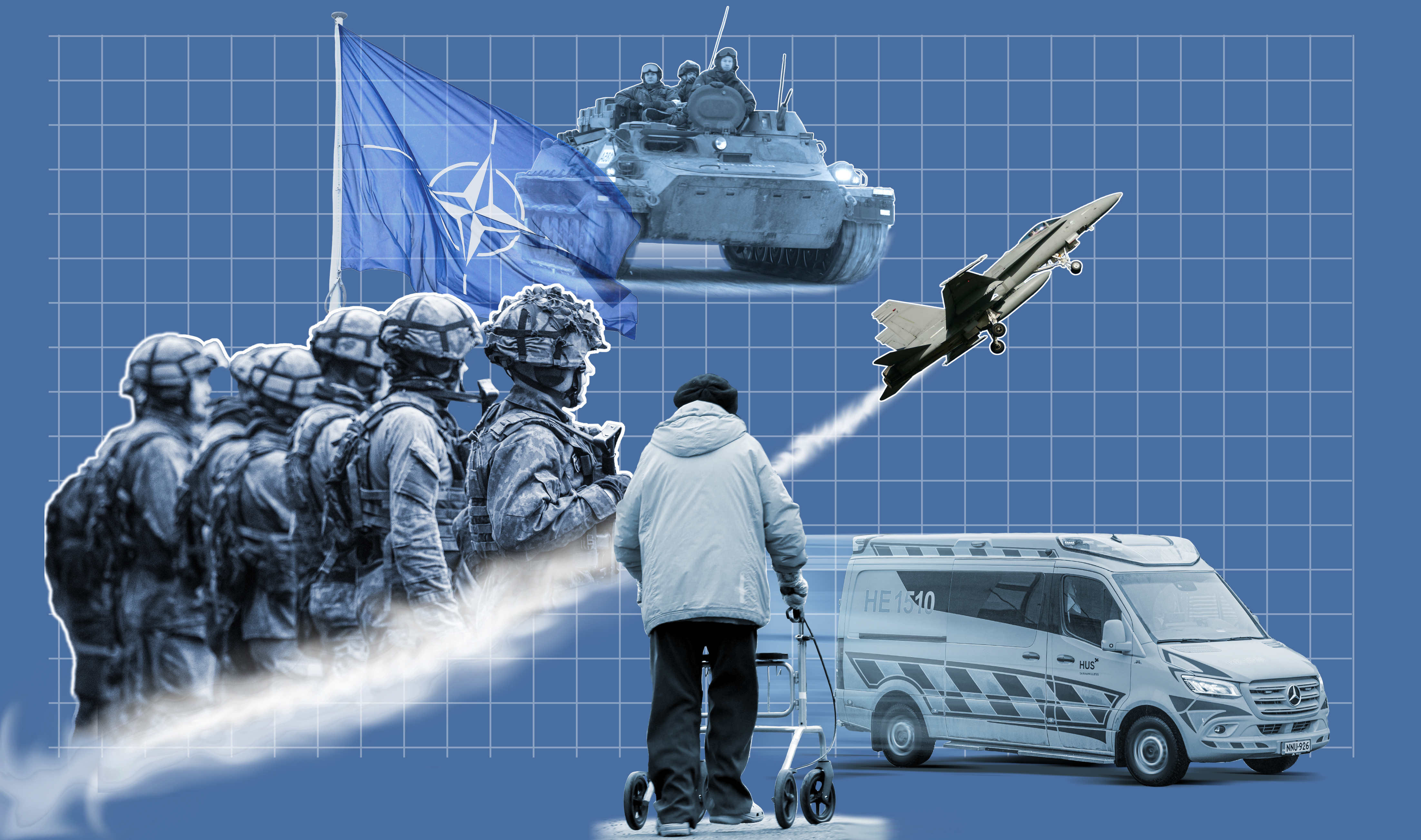 Ostetaanko aseita vai hoivaa? Rahat puolustusmenoihin eivät tule tyhjästä.