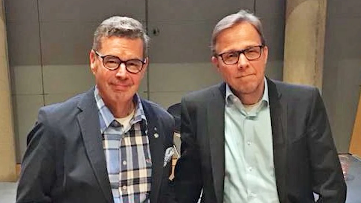 Heikki Nuutinen (oik.) ja Martti Korpijaakko kirjoittivat jo toisen kirjan brändeistä.