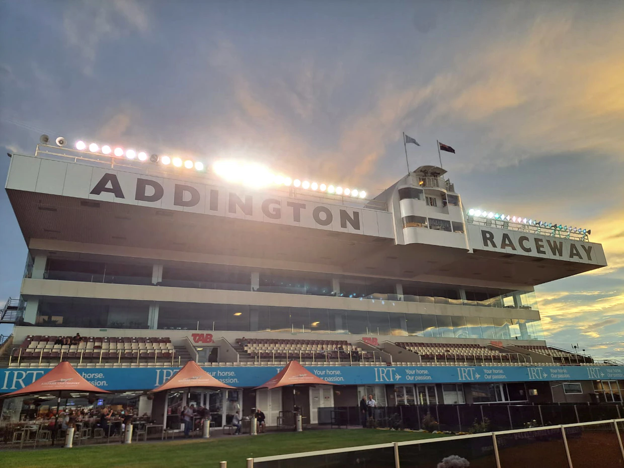 Addington Raceway on perustettu jo vuonna 1899. Uuden-Seelannin suurimmalla raviradalla ajetaan vuosittain yli 60 kilpailut. Tavallisissa iltakisoissa väkeä oli paikalla sisä-ja ulkotiloissa 100-150 katsojaa. Suurkilpailuissa väkimäärä nousee seinältä löytyneiden valokuvien perusteella tuhansiin.