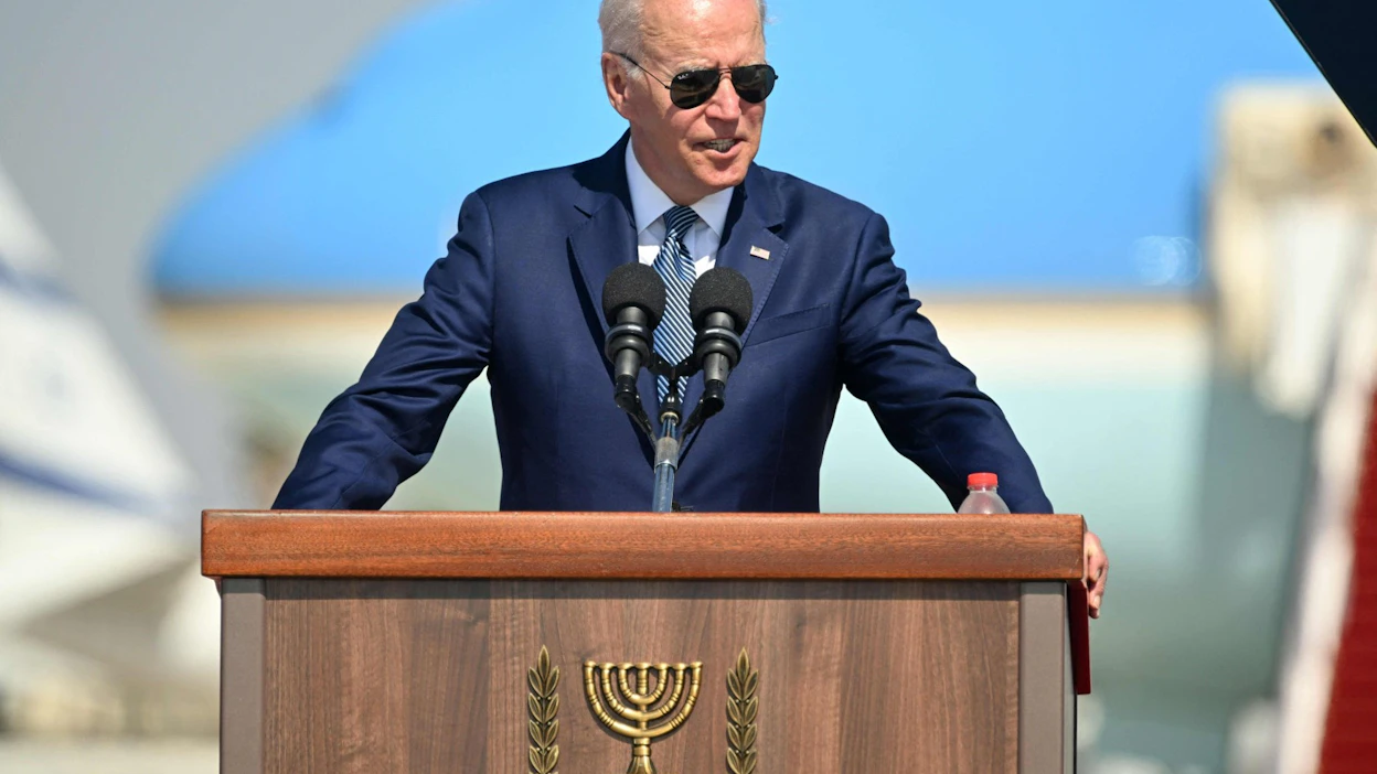 Yhdysvaltain presidentti Joe Bidenin on määrä lentää ensimmäisenä Yhdysvaltain presidenttinä suoraan Israelista Saudi-Arabiaan. Lehtikuva/AFP.