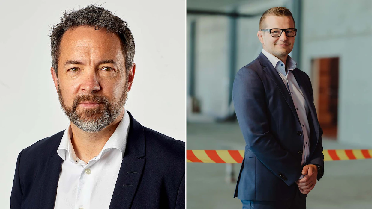 Gustaf Birkoffin (vas) tiimi etsii uusia asiakkaita pidemmälle jalostetuille tuotteille, uusilla ja nykyisillä vientimarkkinoilla. Tauno Perälän (oik) tiimi puolestaan ohjaa muun muassa tehdasverkoston suunnittelua konsernitasolla pitkällä aikavälillä.