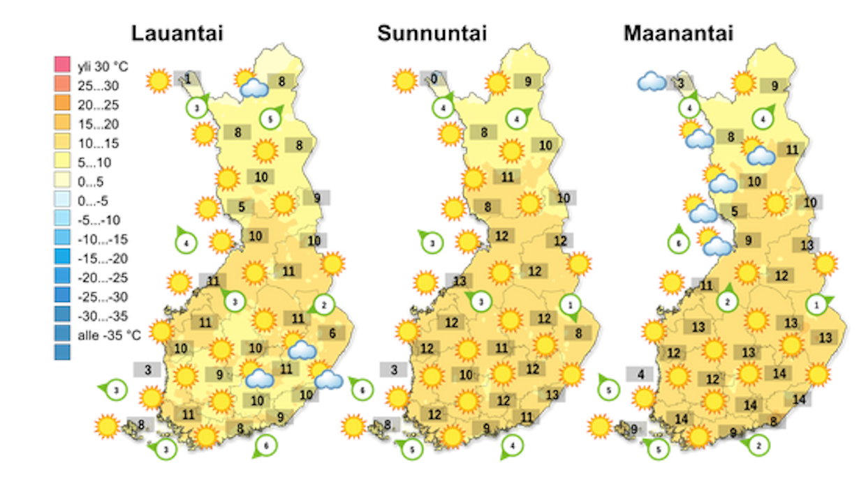 Viikonlopusta on tulossa koko maassa poutainen.