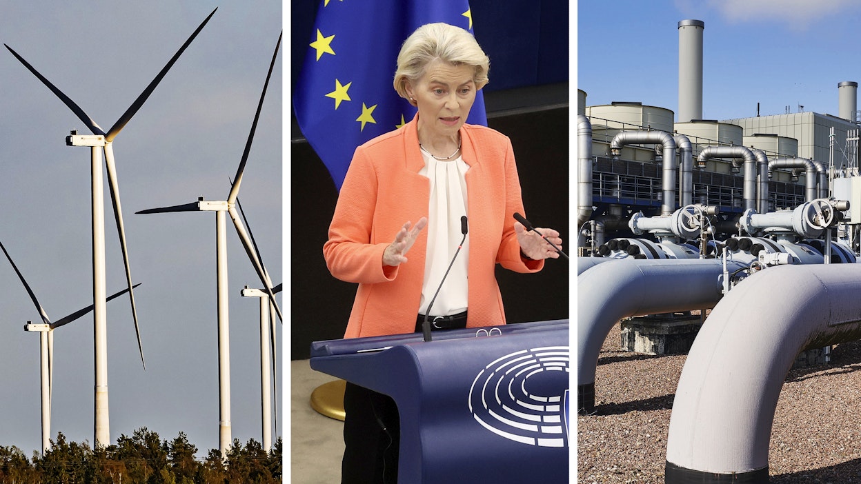 Lisää tuulimyllyjä vai kaasuvoimaa? EU-komission Ursula von der Leyen hakee kompromissia EU-maita jakaviin energiaratkaisuihin.