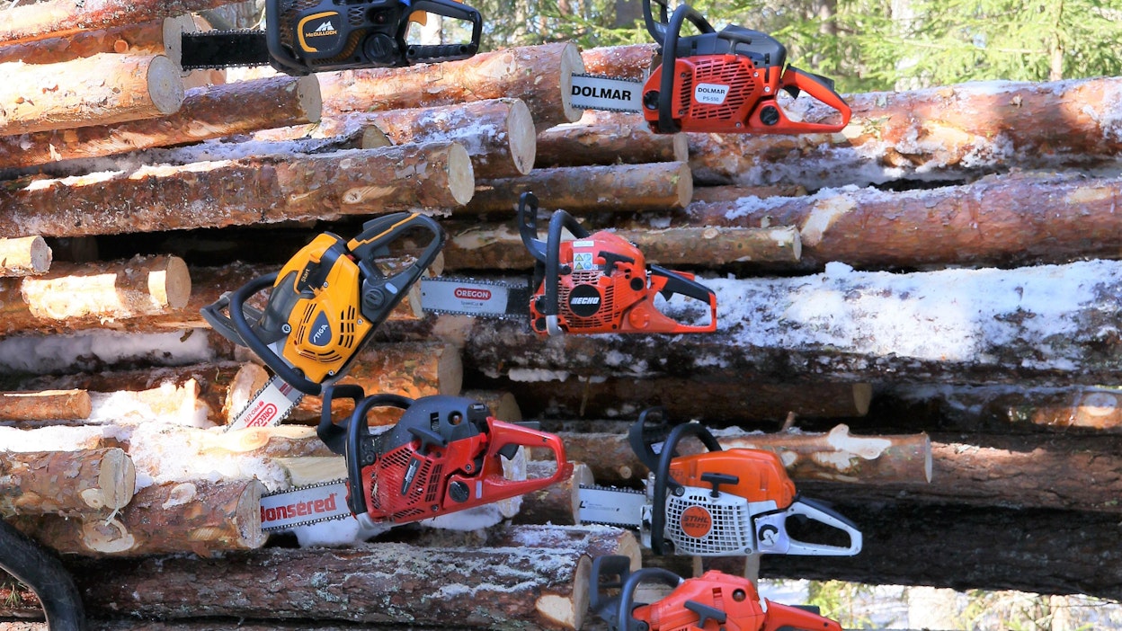 Moottorisahavertailussa mukana oli seitsemän moottorisahaa: Echo, Dolmar, Husqvarna, Jonsered, McCulloch, Stiga ja Stihl.