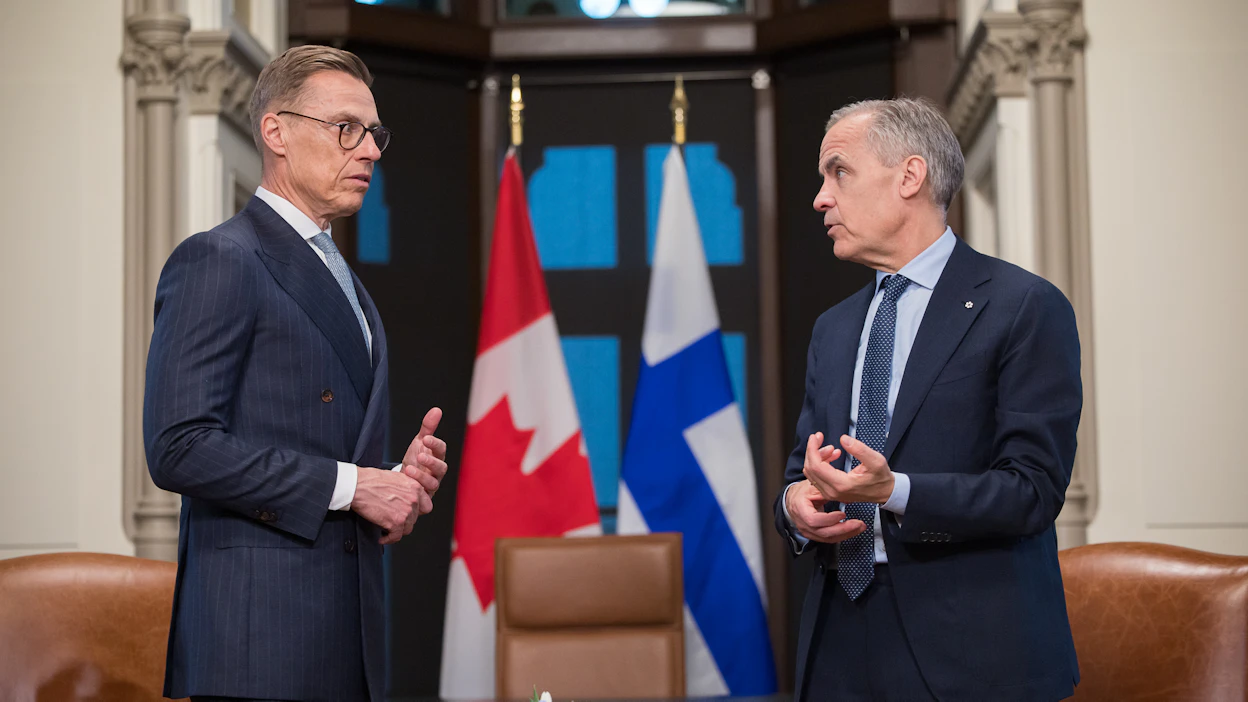Presidentti Stubb keskustelu pääministeri Mike Carneyn kanssa vieraillessaan Kanadassa huhtikuussa.
