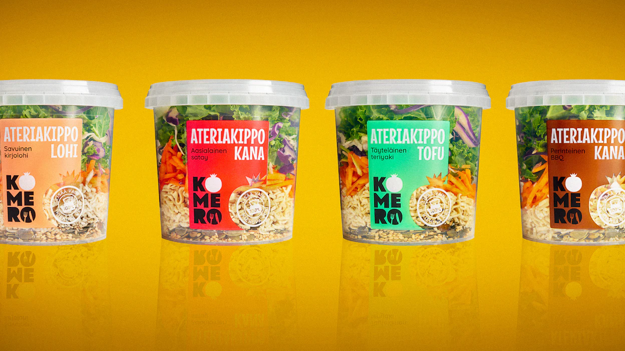 Vuonna 2015 perustettu KomeroFood Oy tekee viittä vaille valmiita aterioita ja uutuutena myös ruokaisia salaatteja.