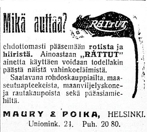 Syöpäläisiä, hiiriä ja rottia hävitettiin aikoinaan vahvoillakin myrkyillä.